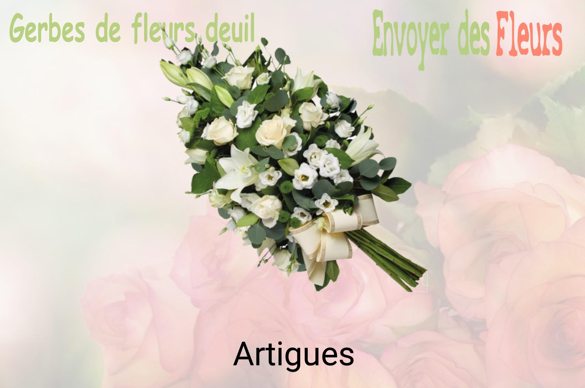 Gerbe de fleurs de deuil livrée à Artigues